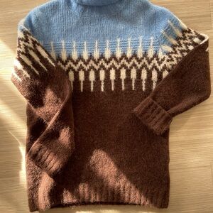 NAADAM Blue and Brown Alpaca Sweater